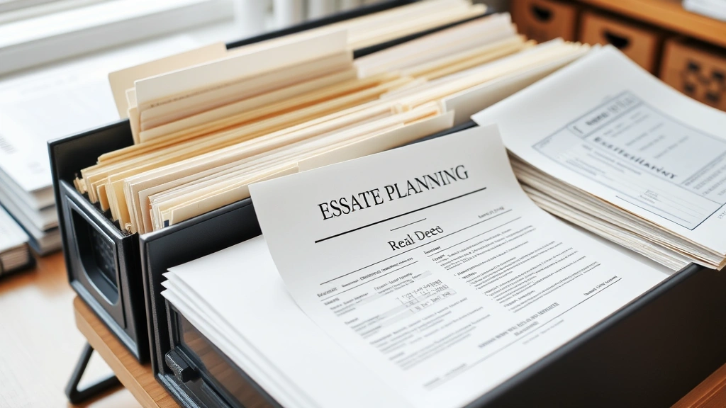 tennessee inheritance tax - 
Organized file folders and documents related to estate planning, real estate de