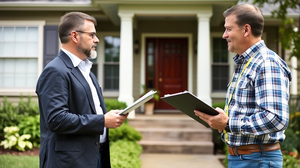 tom green county tax appraisal - 
Residential appraiser conducting exterior home inspection with clipboard and me
