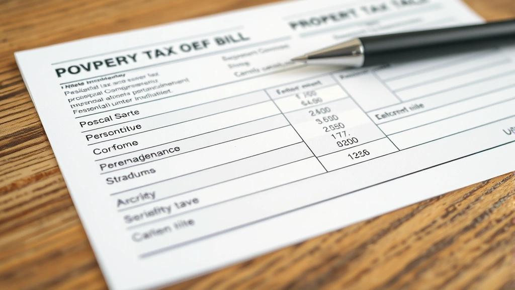 town of islip taxes - 
Close-up of residential property tax bill statement with highlighted numbers an