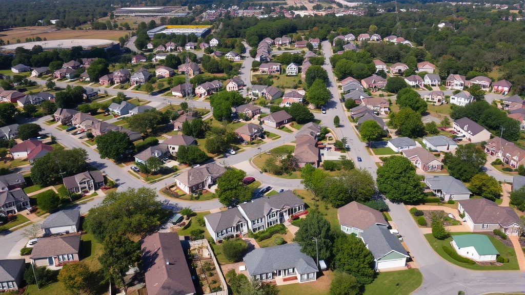 troup county ga tax assessor -
Aerial view of residential neighborhood in LaGrange Georgia showing diverse hom