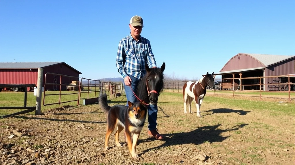 trump pet tax deduction - 
Small business owner with working dog at farm or ranch facility, showing legiti