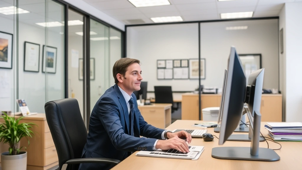 ventura county real estate taxes - 
Modern county assessor’s office interior with professional staff member a