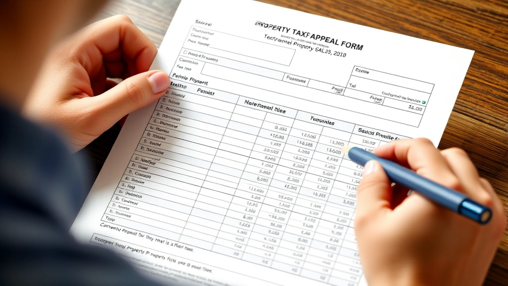 victoria county tax office -
Person filling out property tax appeal form with comparable property sales data
