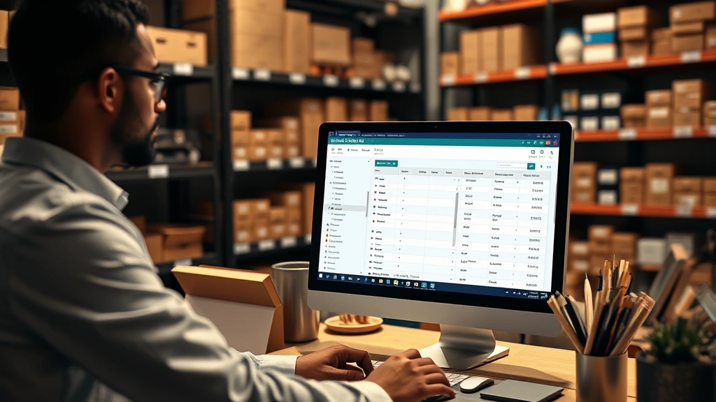 vt sales tax -
Business owner managing online store inventory with sales tax compliance softwa