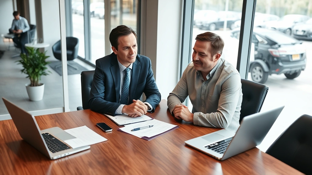 waterbury car taxes - 
Tax professional CPA meeting with client at conference table with vehicle purch