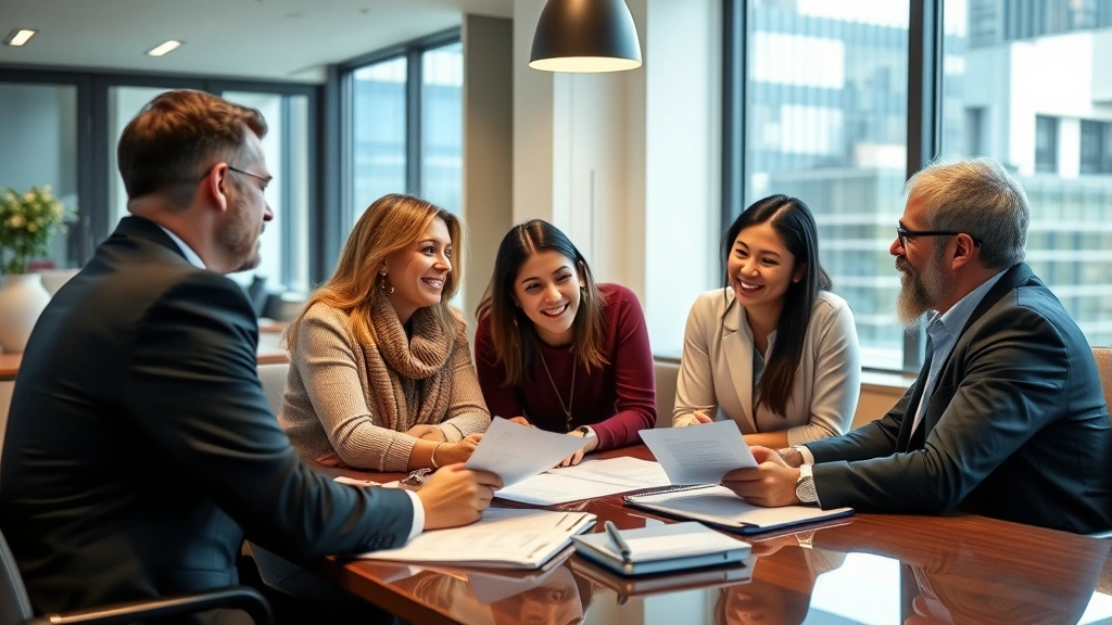 waukesha county tax - 
Diverse family meeting with financial advisor in professional office discussing
