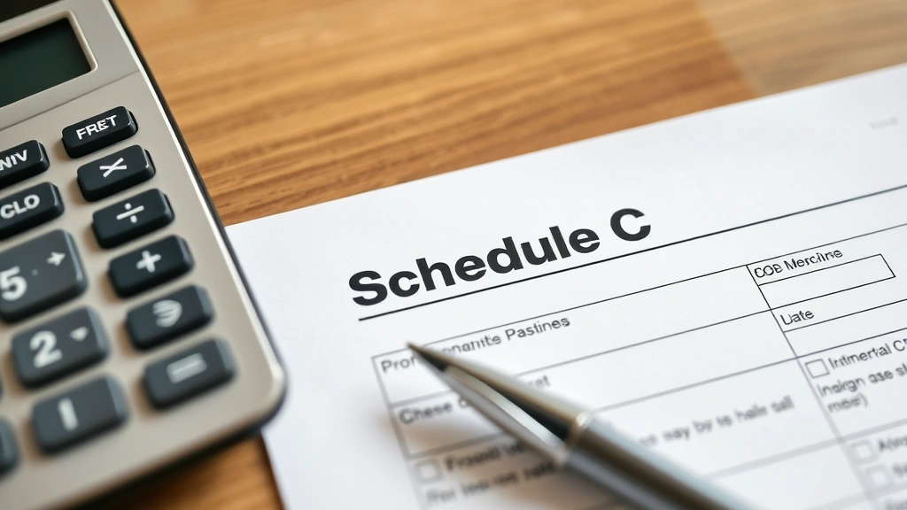 what is a disregarded entity for tax purposes - 
Close-up of completed tax form Schedule C with pen and calculator on wooden des
