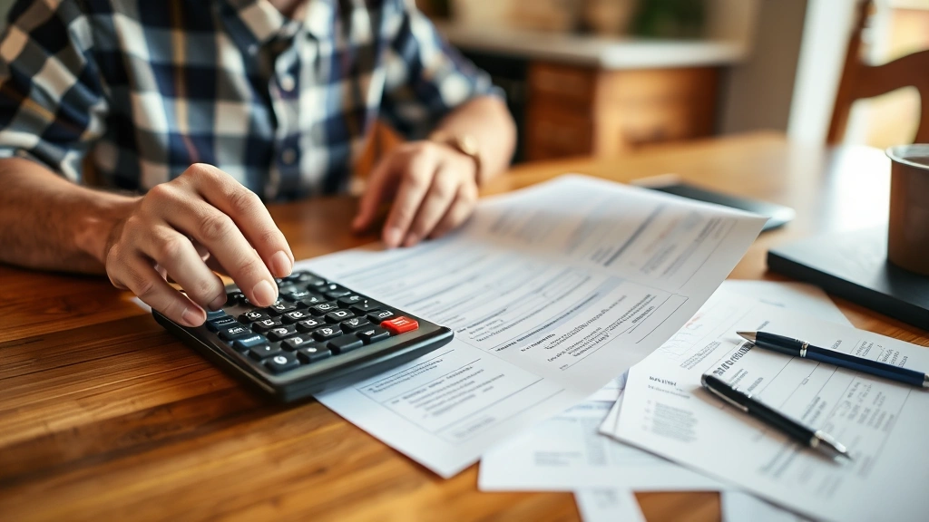 what is an ad valorem tax - 
Close-up of male homeowner examining property tax bill at kitchen table with ca
