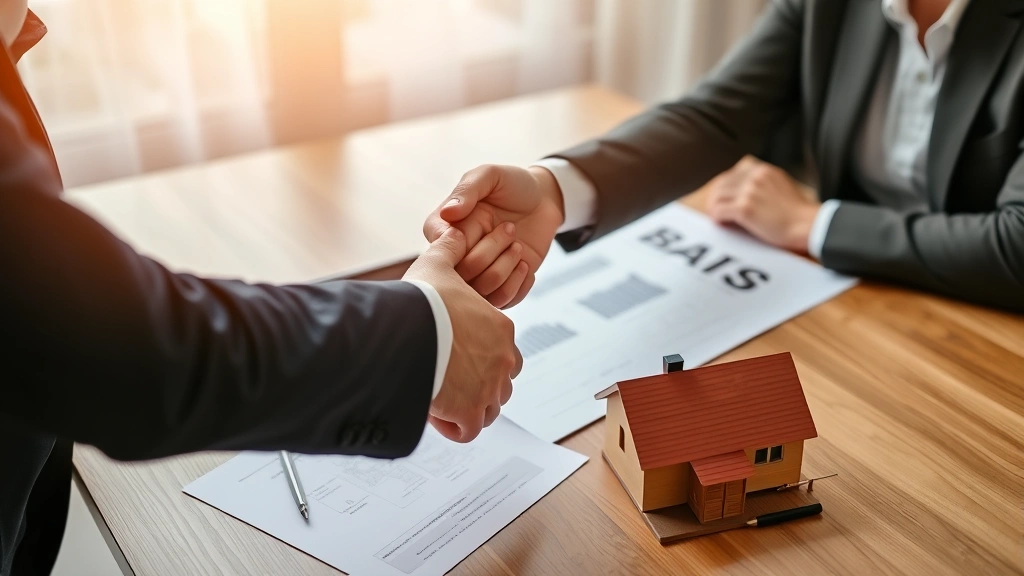 what is an ad valorem tax - 
Handshake between real estate agent and homeowner with house model and property