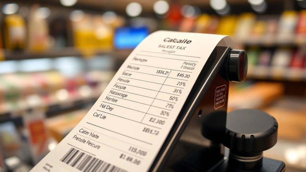 what is ct sales tax - 
Close-up of receipt showing sales tax calculation at retail checkout counter
