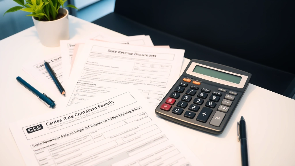 what is ct sales tax - 
Modern office setting with tax forms, calculator, and state revenue documents n