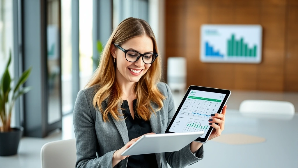 what is production tax credit - 
Modern office setting with female tax advisor holding tablet showing energy pro