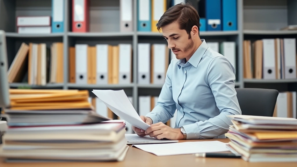 what is sui tax - 
Accountant organizing payroll records and filing documents in organized office 