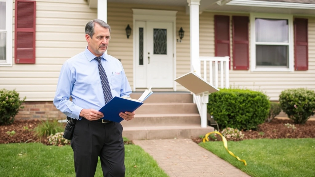 what is valorem tax - 
County assessor conducting property inspection outside residential home, clipbo