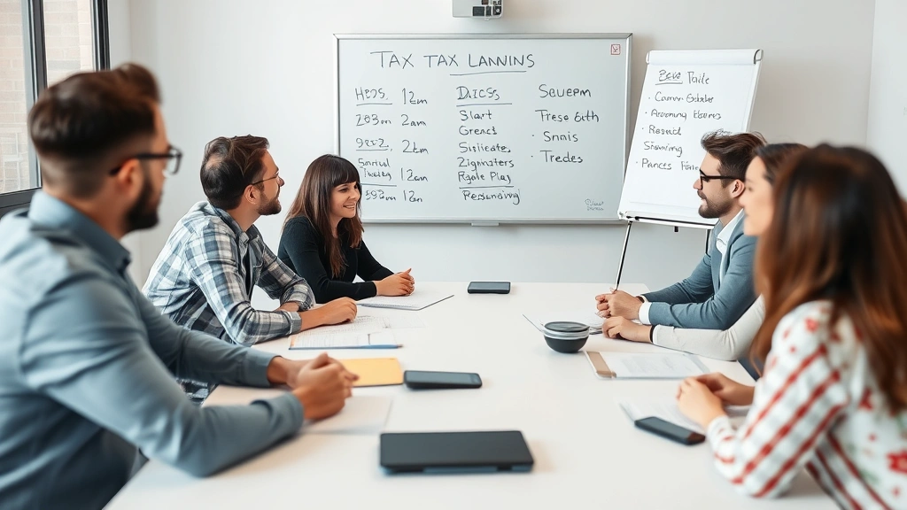 when are virginia state taxes due - 
Diverse group in professional meeting discussing tax planning, whiteboard with 