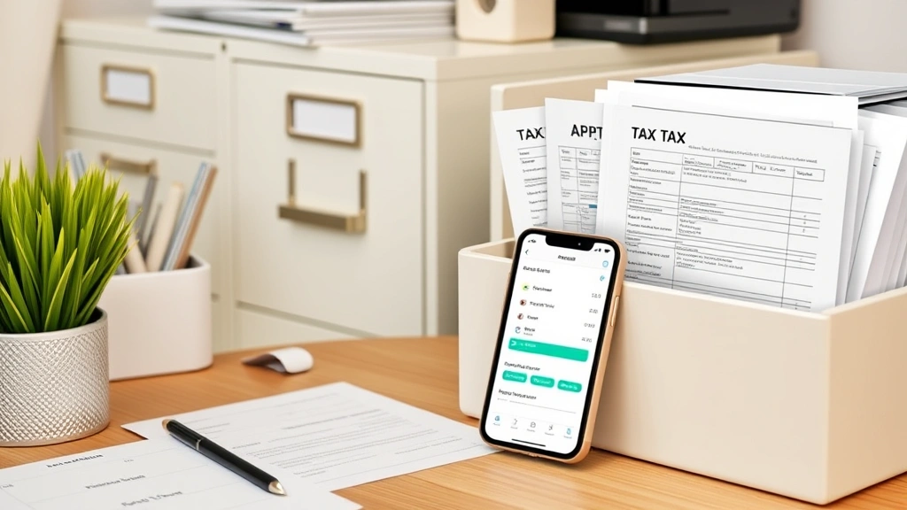 when are virginia state taxes due - 
Organized home office workspace with filing cabinet, tax documents, and smartph