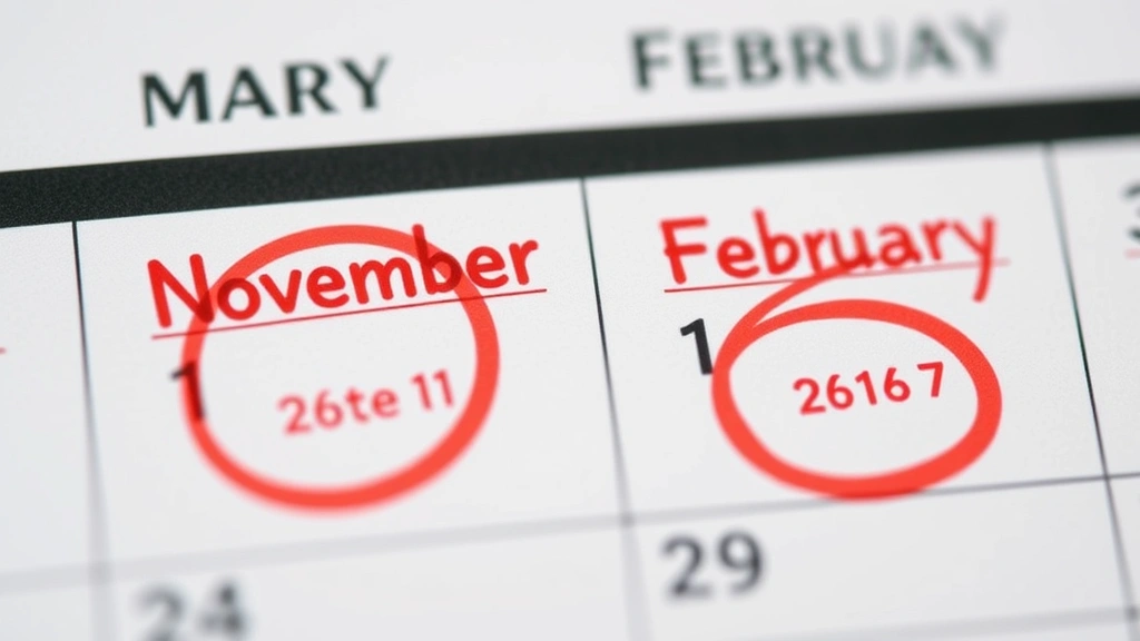 when is ca property tax due - 
Close-up of calendar marking November and February property tax deadline dates 