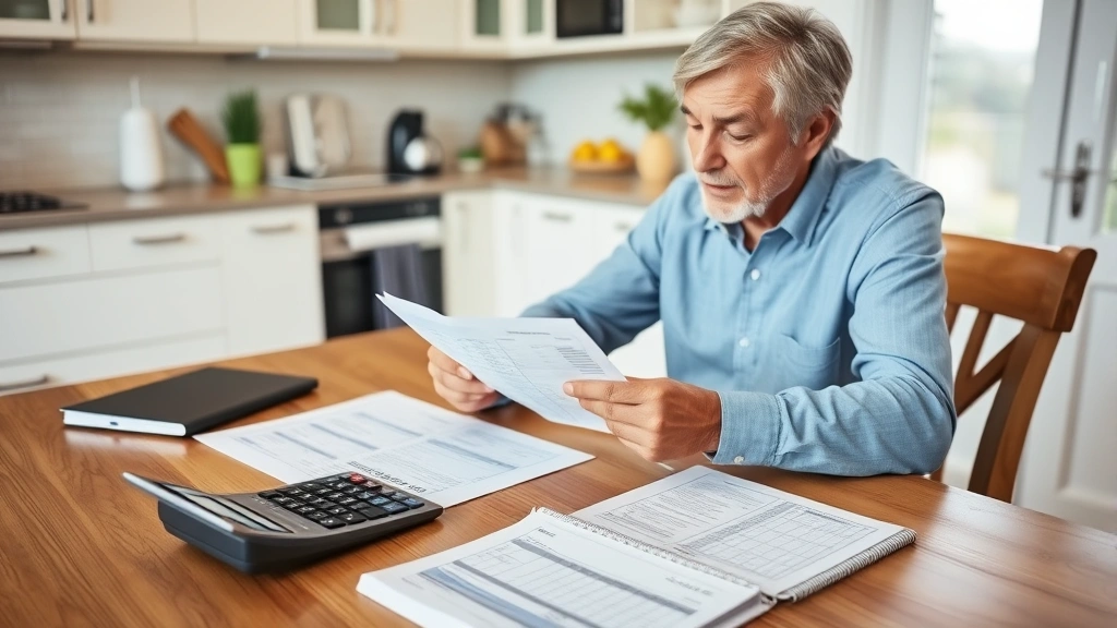 who pays property taxes on a land contract - 
Homeowner reviewing property tax bill and financial documents at kitchen table 