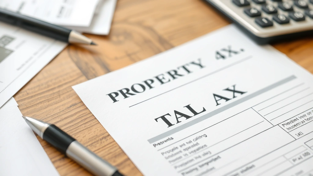 wilson county property tax - 
Close-up of property tax bill and documents spread on wooden table with pen and