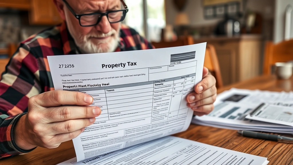 wright county mn property tax - 
Close-up of homeowner holding property tax bill with concerned expression, sitt