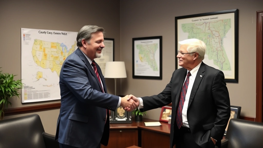 wright county mn property tax - 
Business handshake between county assessor and homeowner in formal office setti