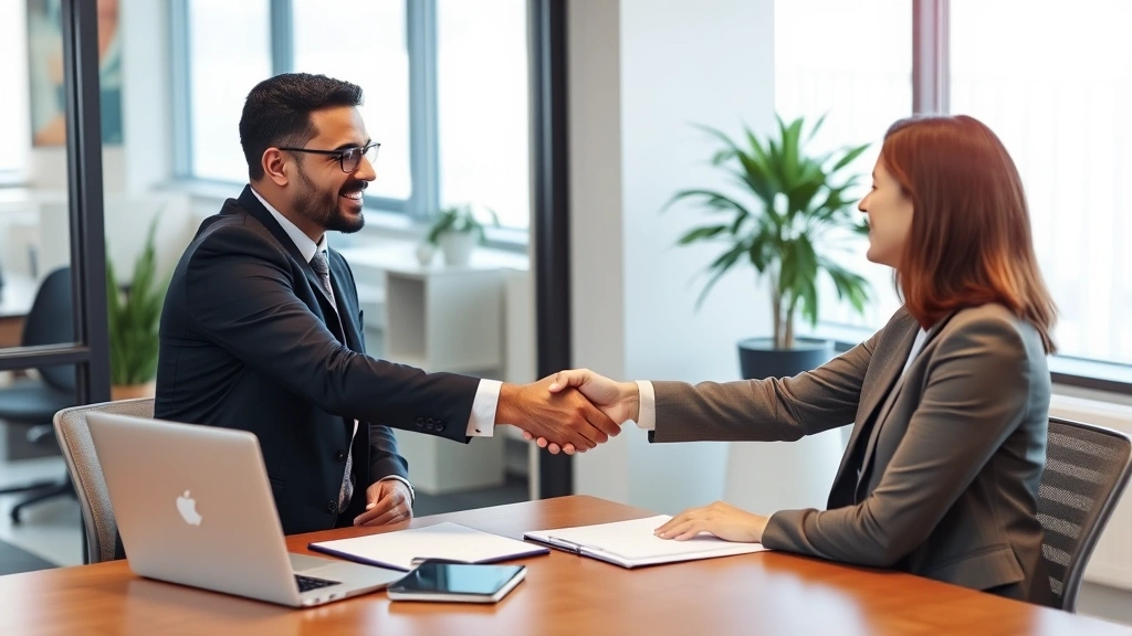 york adams tax - 
Business owner meeting with CPA in professional office setting, shaking hands a